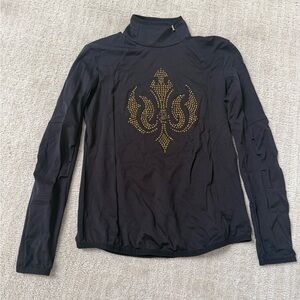 Black Bogner Ski Top with Gold Design
